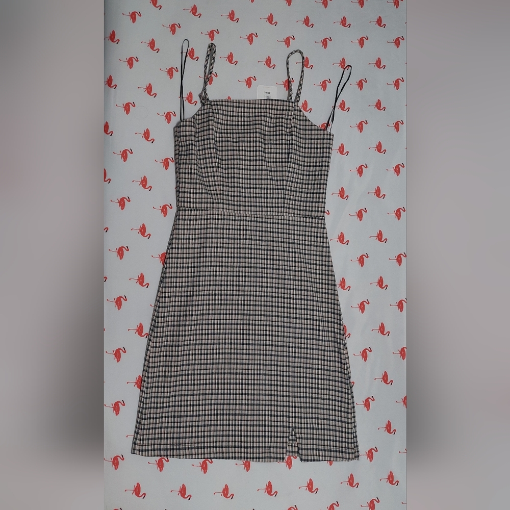 Plaid Mini Dress with Slit (L)